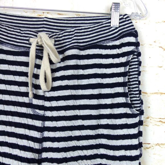 Sundry Jogger Sweatpants Women 2 26x28 White Blue Stripe Seersucker Knit Lounge - Picture 5 of 9